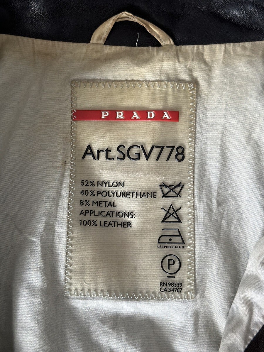 Vintage Prada Archive 1999 Nylon Metal Red Tab Biker Man's Vintage Prada Archive 1999 Nylon Metal Red Tab Biker Man's