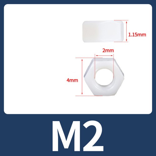 Tuercas completas hexagonales de plástico tuerca de nailon métrica aislada M2 M3 M4 M5 M6 M8 a M20 - Imagen 7 de 36