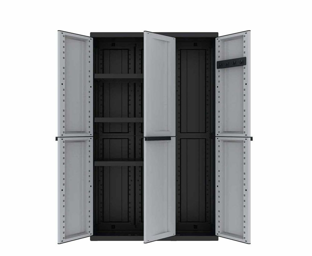 Gartenschrank Kunststoffschrank Spindschrank Haushaltsschrank Schrank 3 Türen