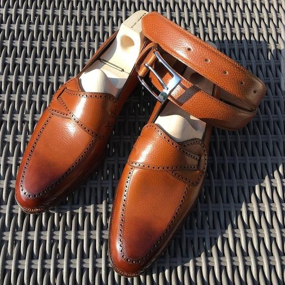 mens brown dress shoes and belt Flora Satin Maxi Dress main image 0