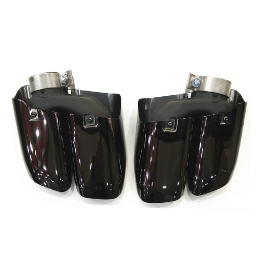2x Black Rear Exhaust Pipe Muffler Tips Quad Out For Porsche Macan 2019-2022 hpy - Picture 3 of 5