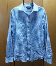 mens xl slim tommy hilfiger long sleeve blue and white checkered plaid