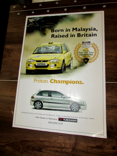 Proton Satria GTI, dealership Factory rallying poster, genuine item, Super 1600 - Foto 1 di 6