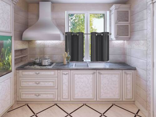 1 SET PANNELLI OSCURANTI FODERATI CUCINA PICCOLA TENDA FINESTRA LIVELLO 24"" O 36"" LUNGHEZZA - Foto 6 di 28