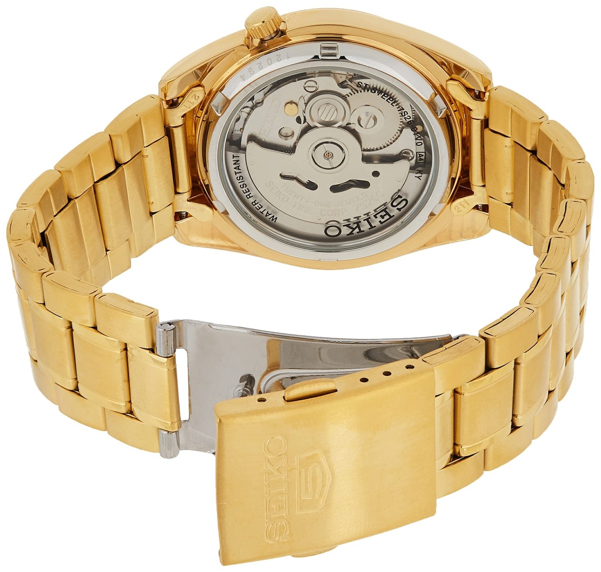 SEIKO Men's 5 SNKL48K1 Automatic Gold-Tone Steel and Dial