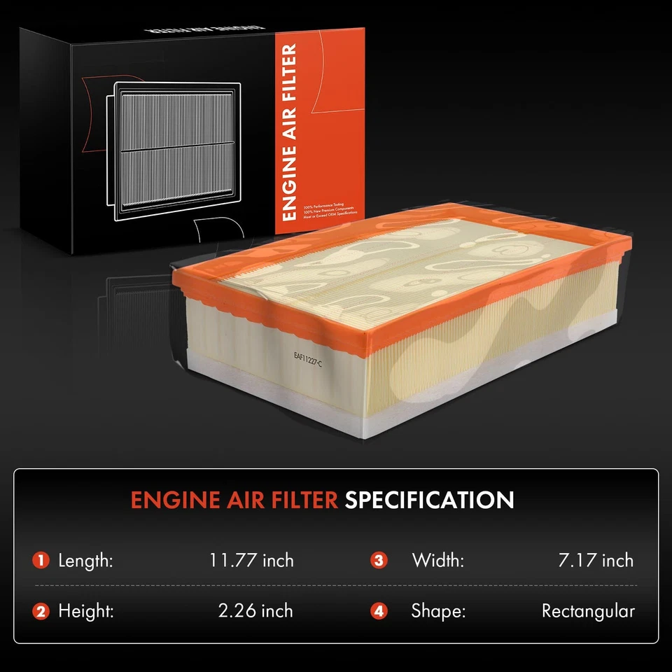2x Engine Air Filter for Chevrolet Impala 2012-2013 Impala Limited 14-16 V6 3.6L - Image 2 of 4