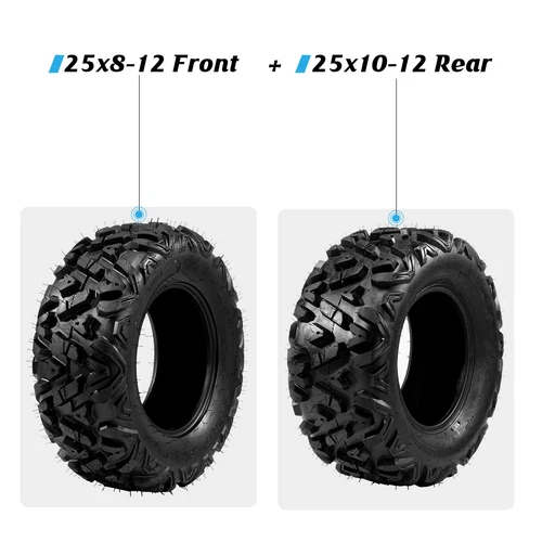 4 * TIRE SET ATV TIRES 25" 25x8x12 25x10x12 with warranty 6ply front & rear - 第 2 张/共 8 张