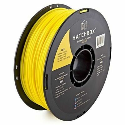 HATCHBOX ABS 3.00 mm 3D Printer Filament in Yellow, 1kg Spool