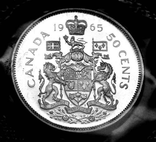 1965 50¢ silver proof like coin will grade MS coin  in mint cellophane