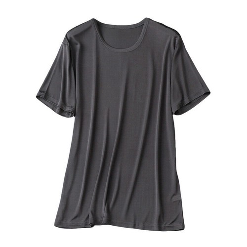 Men 100% Mulberry Silk Knitted T Shirts Underwear Short Sleeve Tops Shirt Cool - Picture 16 of 24