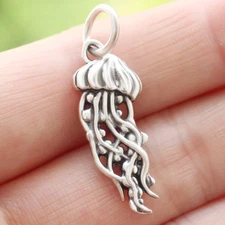 Jellyfish Pendant Charm 925 Sterling Silver Jelly Fish Sea Life Ocean Beach Gift