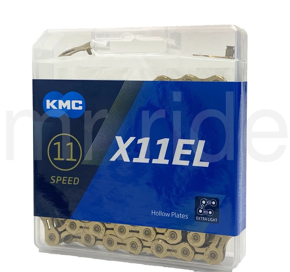 Nuevo paquete al por menor de cadena de bicicleta KMC X11EL 11 velocidades para Shimano/SRAM 118 eslabones dorados Foto 2 de 4