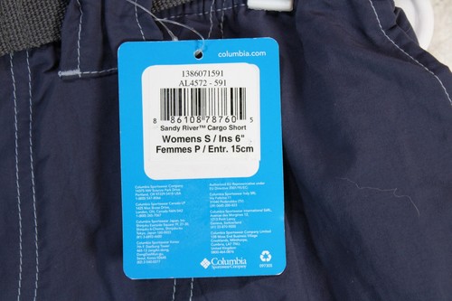 Columbia Womens Sandy River Blue Cargo Shorts Size Small AL4572-591 NEW - Picture 3 of 7