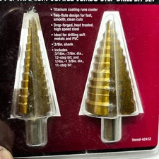 IRONTON TITANIUM COATED JUMBO STEP DRILL BIT SETT 2PCS