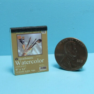 CINDI'S MINIS Dollhouse Miniature Replica Strathmore Watercolor Paper Tablet Real Pages L4195