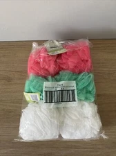 Ecotools EcoPouf Exfoliating Bath Sponge Pink/Green/White (6 PACK)