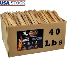 40lb Fatwood Fire Starters Campfire BBQ Fireplace Easy Use All Weather