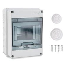 5 Way Circuit Breaker Box, IP65 Distribution Protection Box with Din Rail... 