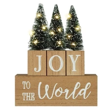 Christmas Tree Decorations for Home LED Lighted JOY to the World Decor with T...