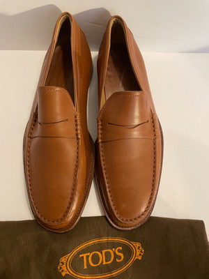 Men's Vintage Tod's Leather Penny Loafer in Cognac Brown UK Size 6 (US 7)