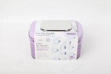 Ice Cube Tray with Storage Container and Scoop- Lavender/Silver