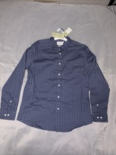 Goodfellow  Co Men's Long Sleeve Button Down Dress Shirt blue/grid Large NWT