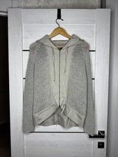 Annette Gortz Gray Linen Blend Mesh Knit Zip Hoodie Jacket Size S Avant-Garde