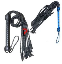 Pack of 2 Handmade Genuine Bull Hide Leather Braided Tails BDSM Slapper