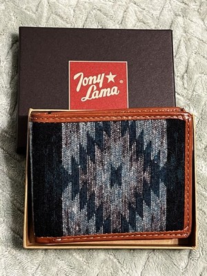 TONY LAMA Men’s Leather Navajo Western Design Bi-fold Wallet New ...