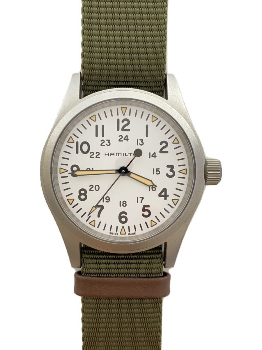 Ex+ Field Mechanical HAMILTON Hand-Wound Watch H694390 Khaki Analog Nylon - VintageWatches.PK Ex+ Field Mechanical HAMILTON Hand-Wound Watch H694390 Khaki Analog Nylon - vintagewatches.pk