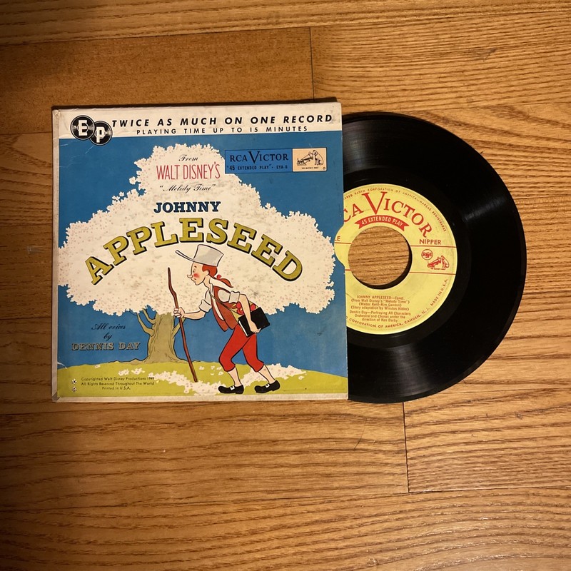 Johnny Appleseed Disney Children’s 45 From 1962