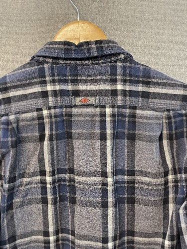 Superdry Double Star Workwear Men's Shirt Size Medium Plaid Blue Long Sleeve - Picture 12 of 19
