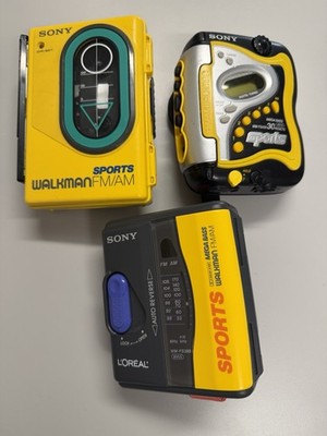3 Sony Sport Walkman  Cassette Radios - WM-F45 & WM-FS420 & WM-FS395 aiwa