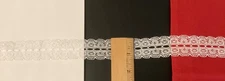 1 1/4” Heirloom White Flat English Cotton Ribbon Insertion Lace #2134