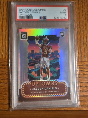 Panini 2024 Donruss Optic Uptowns Jayden Daniels RC #2 PSA 9 Commanders