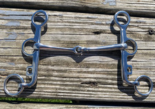 4.75" stainless steel thin mouth Western Argentine snaffle bit