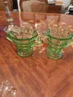 Set of Indiana Depression Glass Green Sugar & Creamer