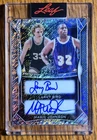 Larry Bird Magic Johnson Dual Auto 6/9 Silver Shimmer 2025 Leaf Metal Authentics