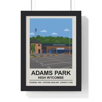 Adams Park Stadium High Wycombe Fußball Poster Wandbild Geschenk