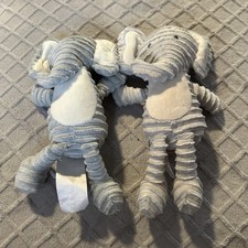 Chick Pea Elephant Baby Lovey Plush Stuffed Animal Toy Gray Ribbed 11" X2 Twins