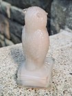 Vintage Degenhart Glass Owl Dirty Joe Pink Semi Opaque Uranium UV Glows Green — photo 5