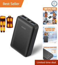 Lightweight 10000mAh Heated Clothing Battery Pack with USB-C, Safety Assured