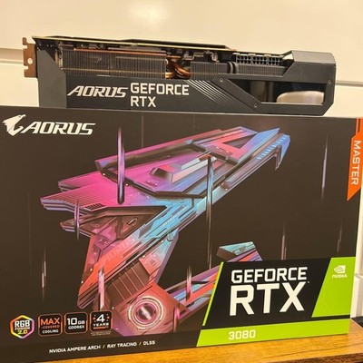 AORUS RTX 3080 MASTER Rev 3.0 10GB Graphics Card Used LCD Not Working