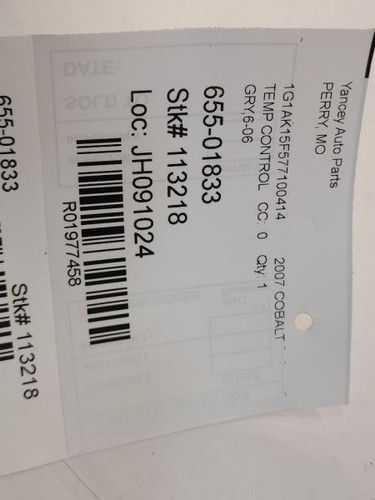 05-10 CHEVROLET COBALT Temperature Control AC Control Opt C67 15890411 - Picture 8 of 12