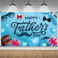 Happy Father's Day Banner - XtraLarge, 72x44 Inch Blue Father's Day Decoration