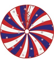 Tree Skirt 48 inch Red White Blue Stars Stripes July 4th Independence Day New