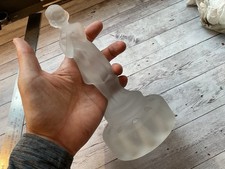 ORIGINAL ANTIQUE DECO FROSTED GLASS DRAPED LADY FLOWER FROG