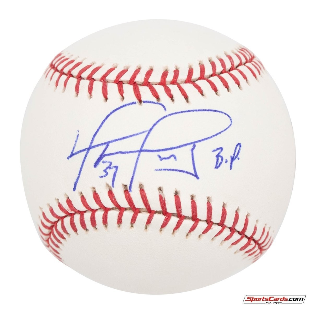 David Ortiz "34 B.P." Single Signed Autographed Baseball BAS 