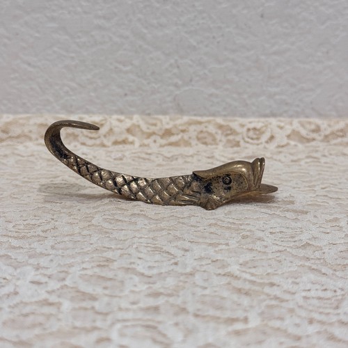 Vintage Brass Fish Boot Pull Boot Hook Made in Hong Kong 4.5''
