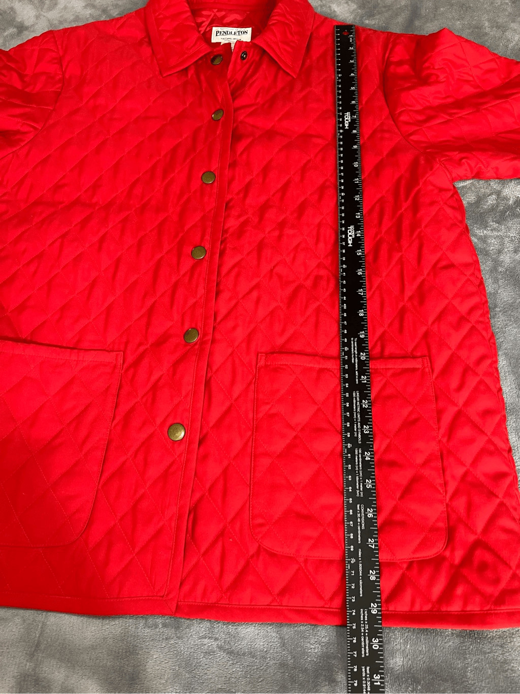 Pendleton Jacket Womens Large Red Puffer Diamond … - image 6